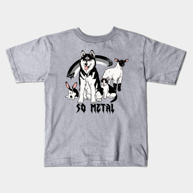 Metal Animals Kids T-Shirt by Hillary White Rabbit